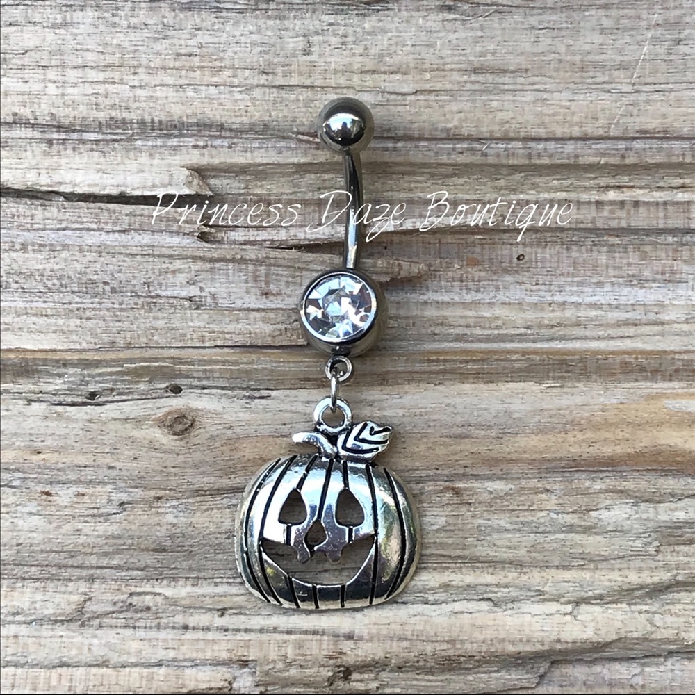 Silver Pumpkin Belly Button‎ Ring